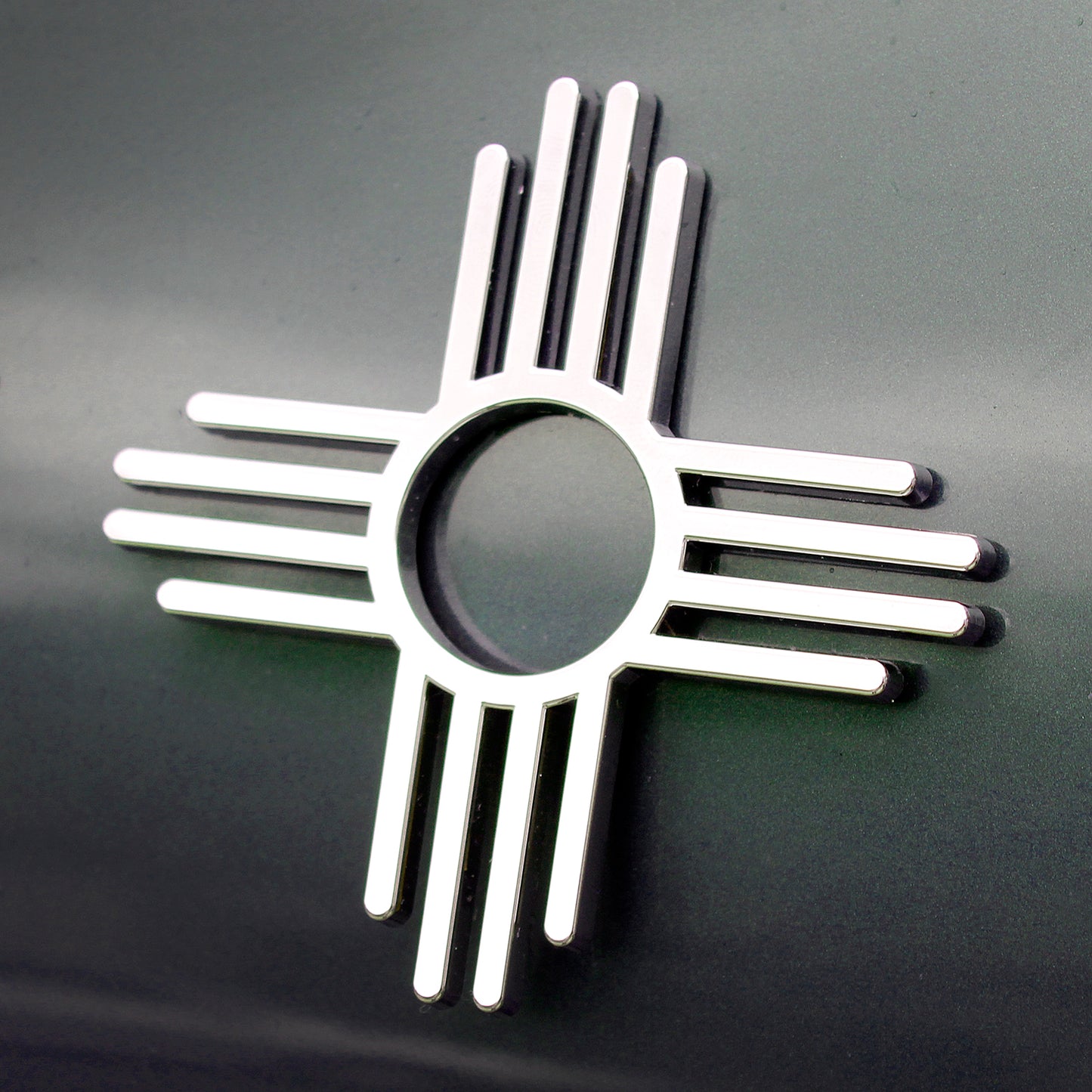 Zia New Mexico Symbol Chrome Auto Emblem