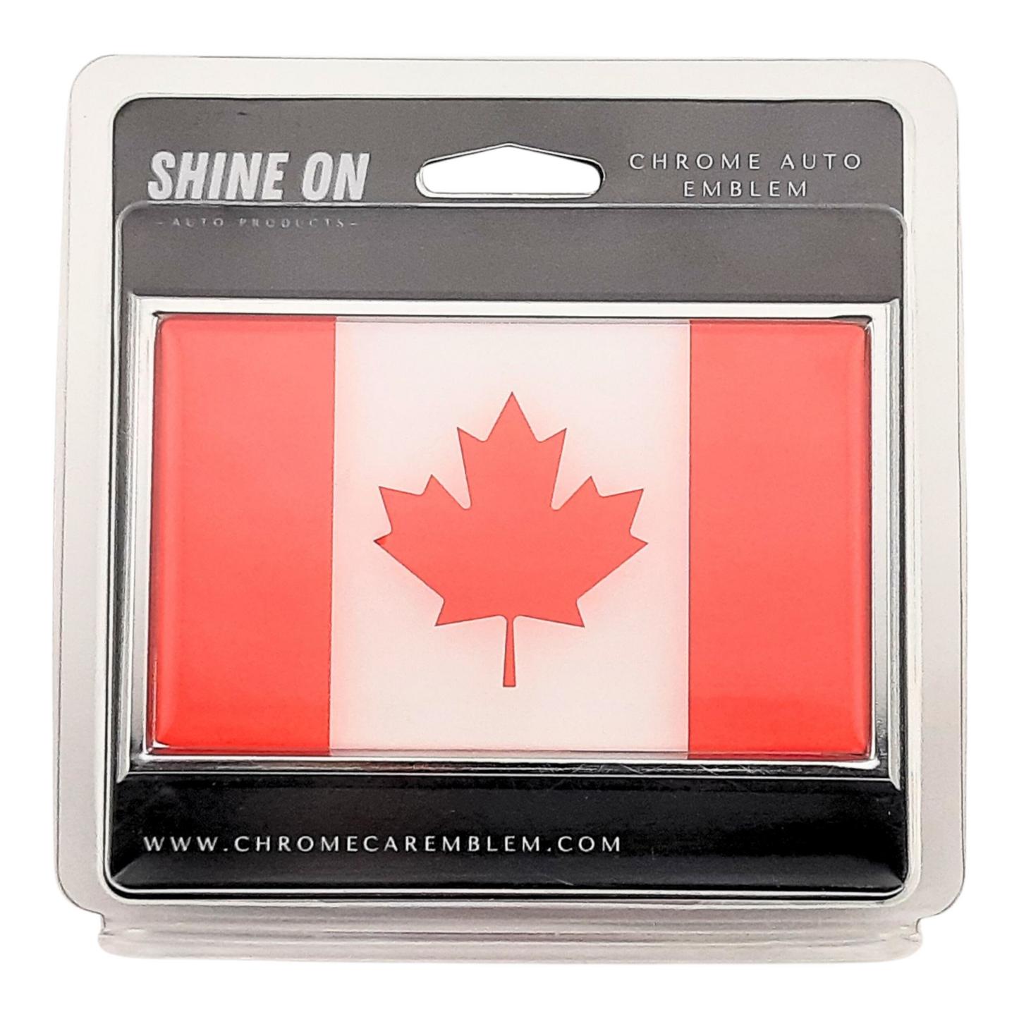Canadian Flag Chrome Auto Emblem