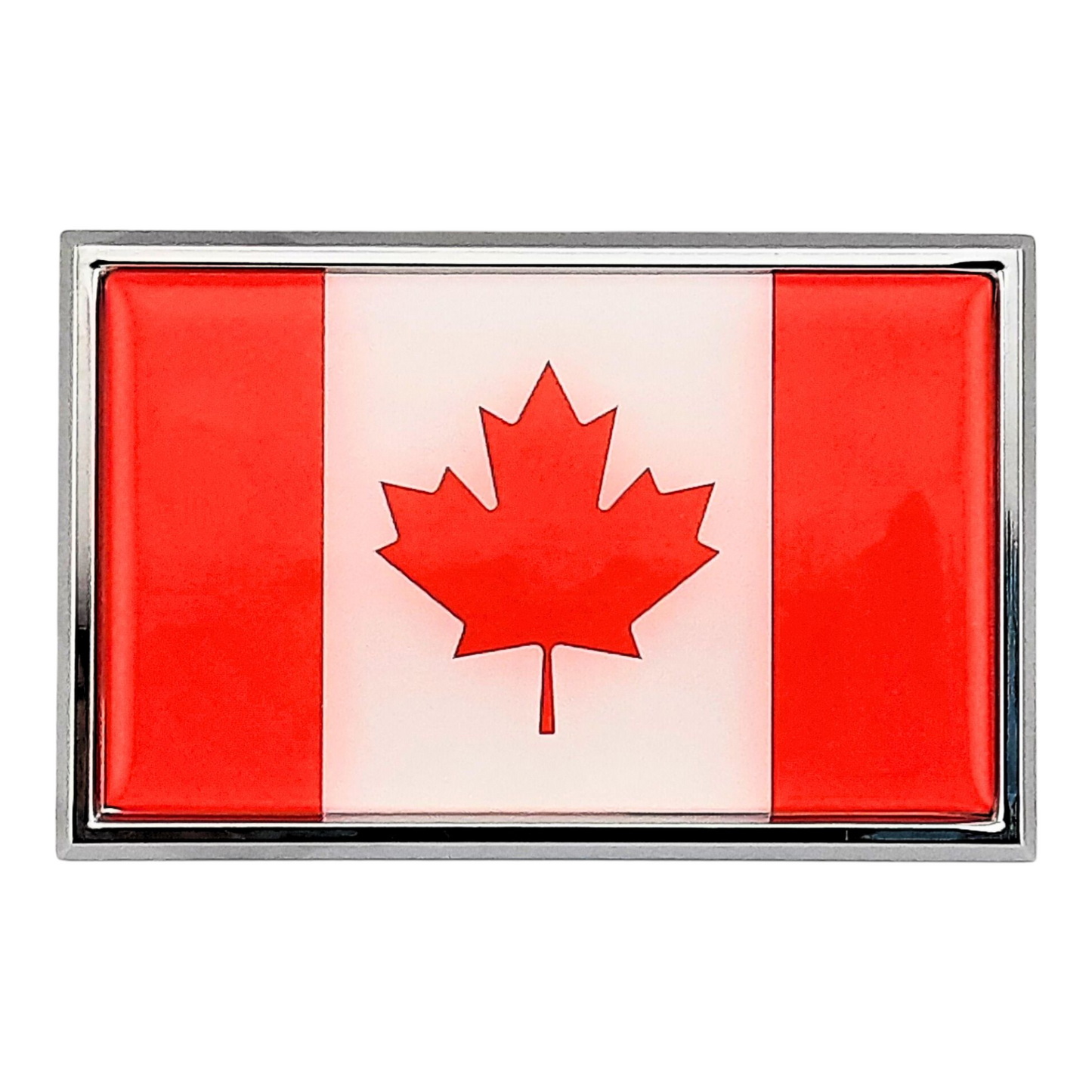 Canadian Flag Chrome Auto Emblem