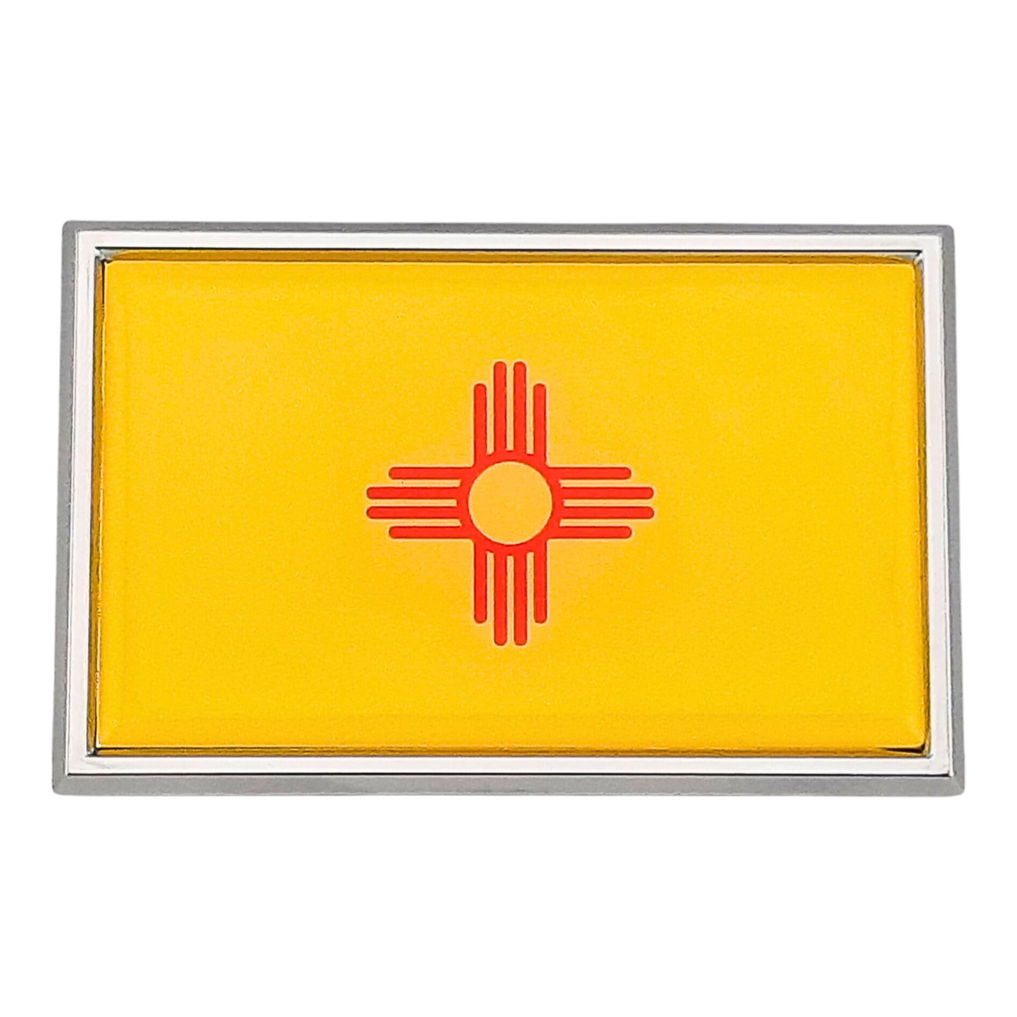 New Mexico Flag Chrome Auto Emblem
