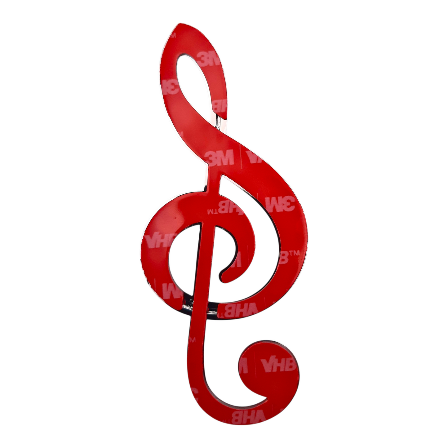 Treble Clef Chrome Auto Emblem