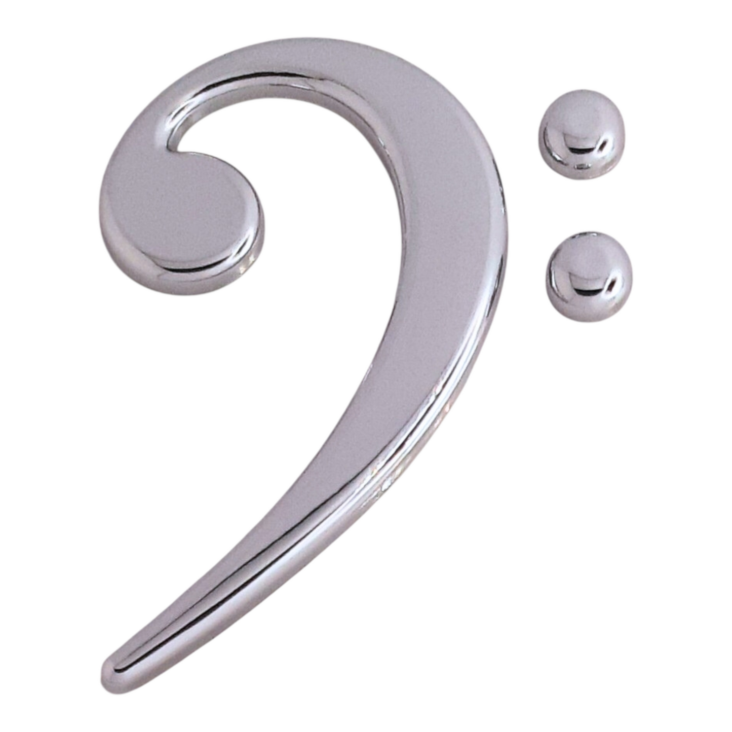 Bass Clef Chrome Auto Emblem