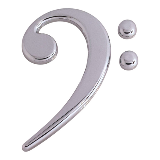 Bass Clef Chrome Auto Emblem
