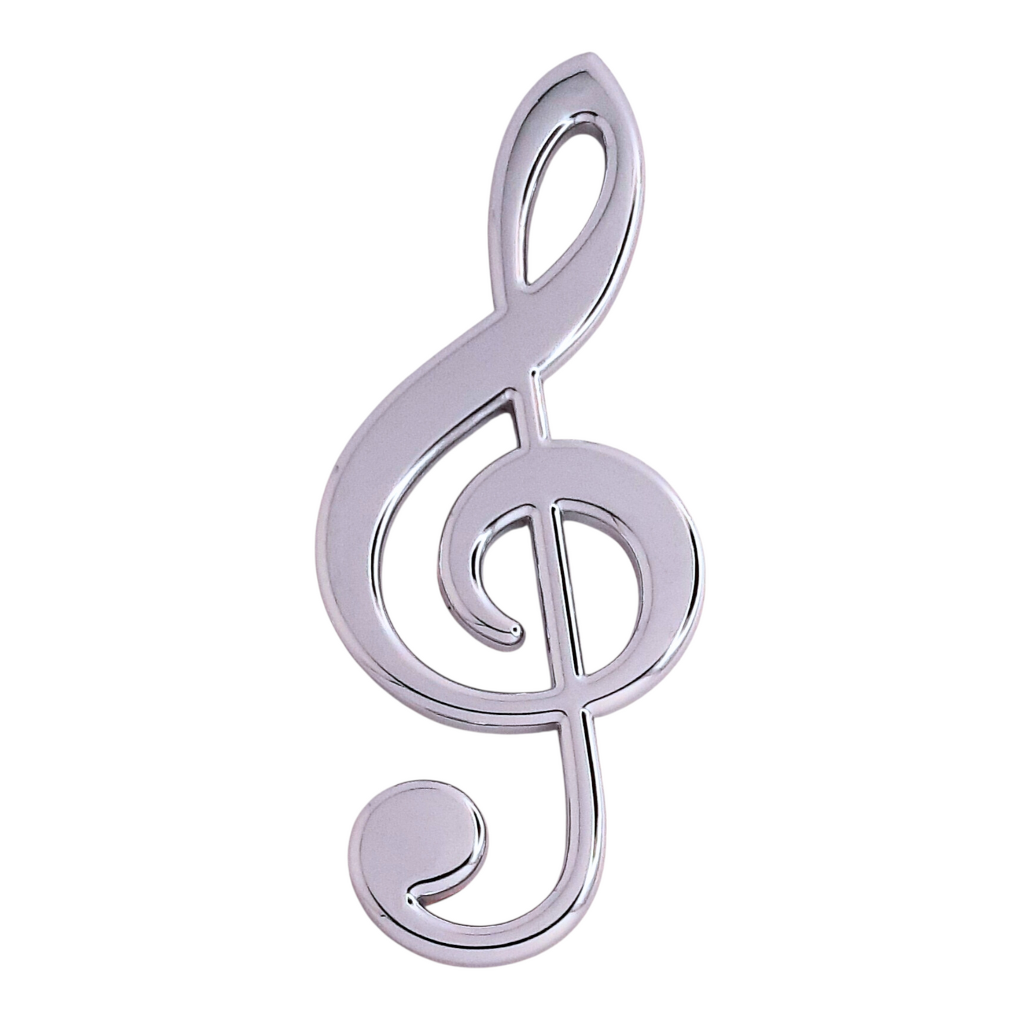 Treble Clef Chrome Auto Emblem