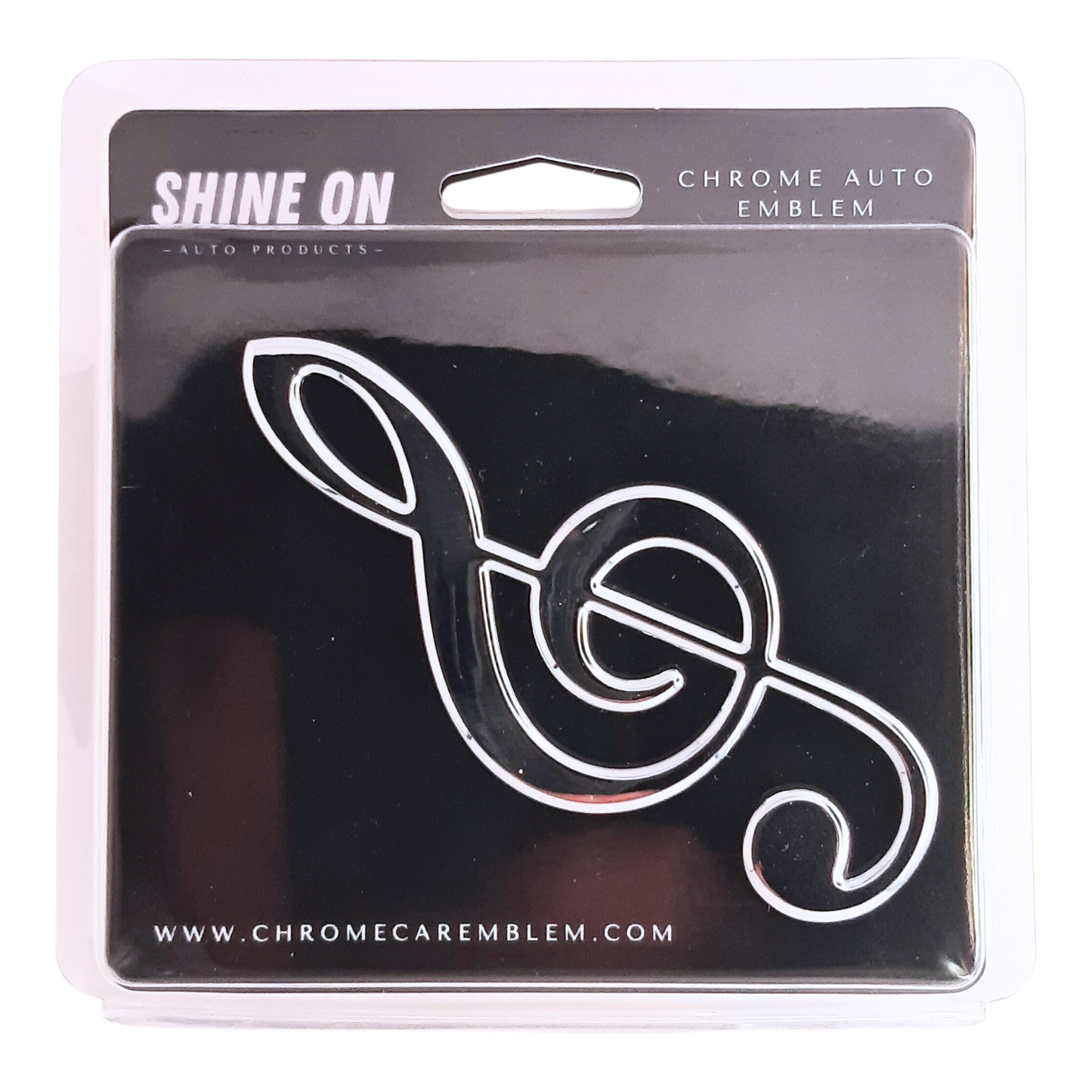Treble Clef Chrome Auto Emblem