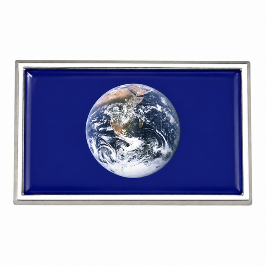 Earth Flag Chrome Car Emblem