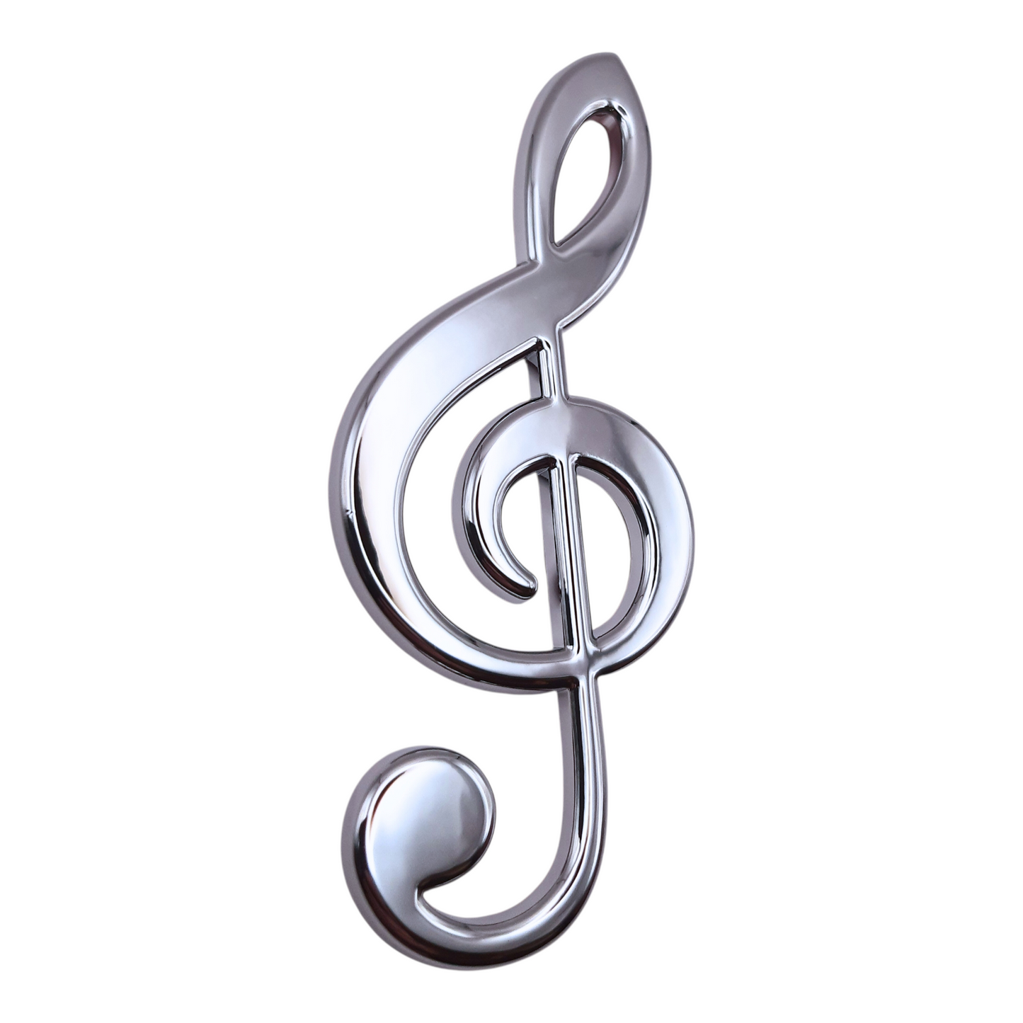 Treble Clef Chrome Auto Emblem
