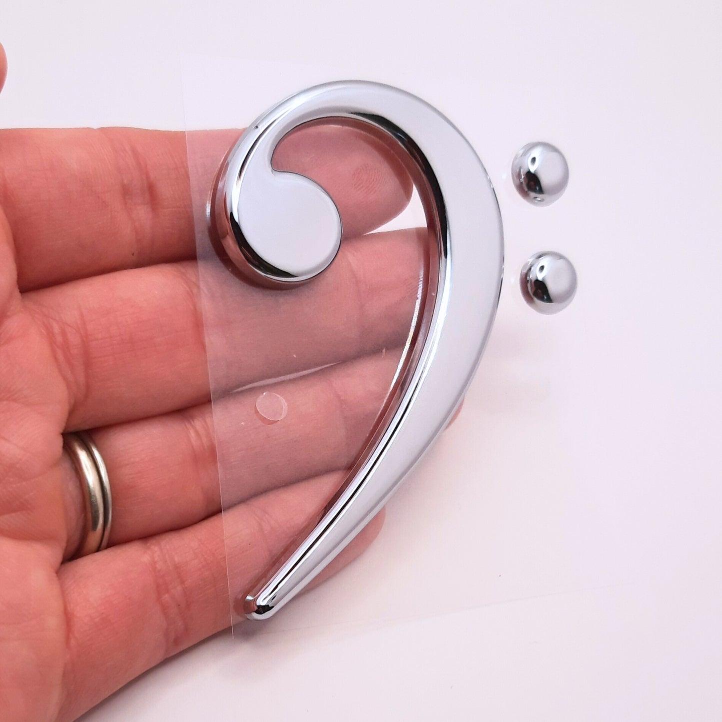 Bass Clef Chrome Auto Emblem