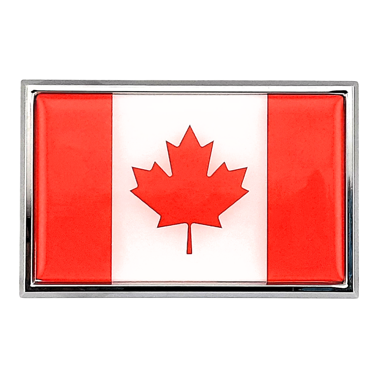 Canadian Flag Chrome Auto Emblem