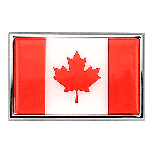 Canadian Flag Chrome Auto Emblem