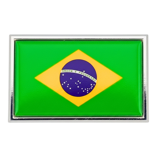 Brazilian Flag Chrome Auto Emblem