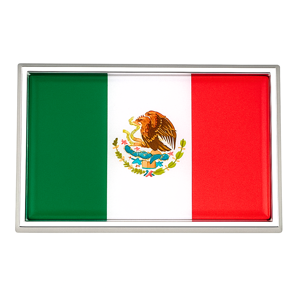 Mexico Flag Chrome Auto Emblem