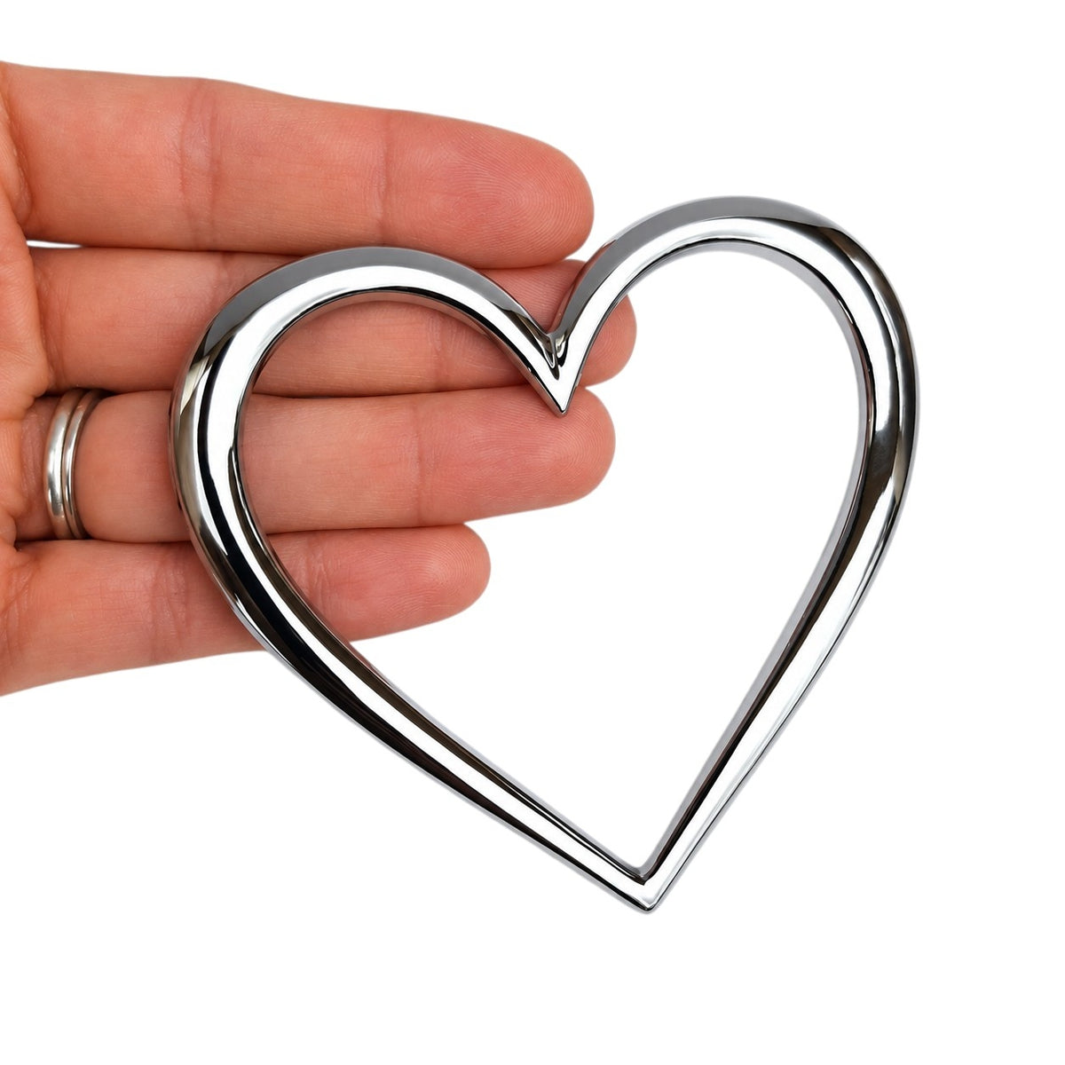 Heart Chrome Car Emblem (Silver)