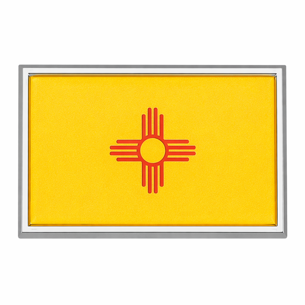 New Mexico Flag Chrome Auto Emblem