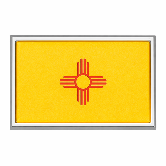 New Mexico Flag Chrome Auto Emblem