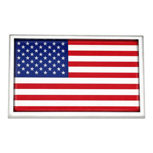 United States of America Flag Chrome Auto Emblem