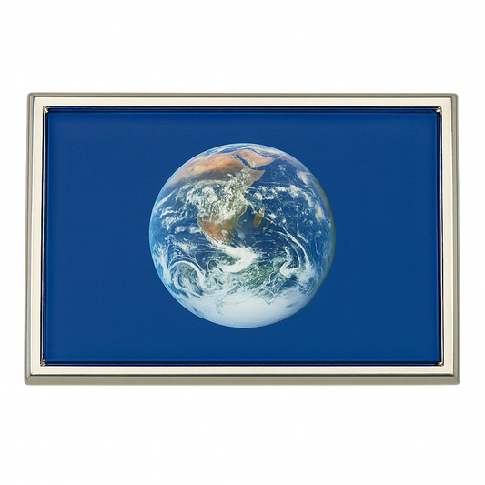 Earth Flag Chrome Car Emblem